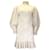 Autre Marque Ulla Johnson Beige / White Joni Zebra Knit Merino Wool Sweater Dress  ref.1387362