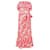 Autre Marque Lisa Marie Fernandez Robe en lin sans bretelles à volants et imprimé floral Sabine rouge/blanc  ref.1387369