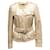 Metallic Beige Roberto Cavalli Lederjacke Größe IT 42  ref.1387392