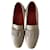 Santoni Loafers Beige Grey Leather  ref.1387538