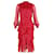 Autre Marque Saloni Polka Dot Midi Dress in Red Polyester  ref.1387552