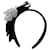 Chanel Acessório de cabelo com tiara de camélia com laço de seda preto vintage Lona  ref.1387572