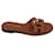 Louis Vuitton Sandali slip on piatti Isola in pelle cognac 41 Marrone  ref.1387573