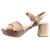 Prada Neutral patent leather platform heels - size EU 38.5  ref.1387643