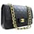 Chanel Black 1989-1991 vintage medium lambskin Classic double flap bag Leather  ref.1387667