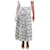 Autre Marque White mono square silk pleated midi skirt - size L  ref.1387669