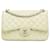 Chanel Aba branca Jumbo Classic Caviar forrada Branco Cru Couro  ref.1387700