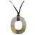Hermès HERMES ISTHME NECKLACE PENDANT BUFFALO HORN & GRAY LACQUER NECKLACE BOX Gold-plated  ref.1387793