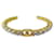 NEW CHANEL BRACELET STRASS CUFF AND CC LOGO 21.5 GOLD METAL STRAP BANGLE Golden  ref.1387800