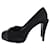 Chanel Cap Toe Platform Pumps Sz 37C Black Suede  ref.1387939