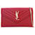 Saint Laurent (YSL) Cassandre Wallet On Chain (WOC) Red Dark red Leather Pony-style calfskin  ref.1387961