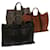 Hermès HERMES Fourre Tout Hand Bag Canvas 3Set Gray Brown Auth 75148 Grey Cloth  ref.1388098