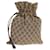 GUCCI GG Canvas Drawstring Pouch Beige Auth 75149  ref.1388125