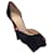 Autre Marque Christian Louboutin Black Bow Detail Satin Peep Toe Pumps Cloth  ref.1388333