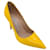 Autre Marque Manolo Blahnik Yellow Pointed Toe Patent Leather Pumps  ref.1388338