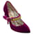 Autre Marque Zapatos de tacón Mary Jane de terciopelo con adornos de cristales morados de Gucci Púrpura  ref.1388356