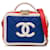 Cartable bleu Chanel Small Tricolor Caviar CC Filigree Vanity Case Cuir  ref.1388358