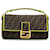 Bolso satchel baguette grande con ribete fluorescente Zucca Fendi marrón marrón Castaño Cuero  ref.1388380