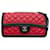 Red Chanel Medium Lambskin Graphic Flap Shoulder Bag Leather  ref.1388386