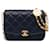 Bolsa Chanel Lambskin CC Coin Flap Azul Couro  ref.1388420