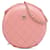 Runde Umhängetasche „CC“ aus gestepptem Lammleder in Rosa von Chanel Pink  ref.1388441