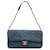 Blue Chanel Jumbo Chevron Iridescent Surpique Flap Shoulder Bag Leather  ref.1388454