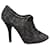 Botas pretas de renda Dolce & Gabbana com bico fino tamanho 38,5 Preto Lona  ref.1388477