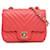 Pink Chanel Mini Square Classic Chevron Lambskin Single Flap Crossbody Bag Leather  ref.1388484