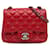 Borsa a tracolla Chanel con patta singola classica mini quadrata rossa Chanel Rosso Pelle  ref.1388486