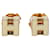 Gold Hermès Cage dH Earrings Golden Metal  ref.1388502