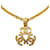 Goldfarbene Halskette mit dreifachem CC-Anhänger von Chanel Golden Gelbes Gold  ref.1388512