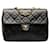 Black Chanel Square Classic Quilted Lambskin Flap Crossbody Bag Leather  ref.1388548