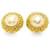 Gold Chanel Faux Pearl Clip On Earrings Golden Metal  ref.1388568