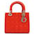 Bolsa Laranja Dior Média Patente Cannage Lady Dior Couro  ref.1388571