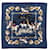 Hermès Lenço de seda com motivo de cão de caça Hermes azul marinho e multicolorido  ref.1388609