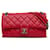 Rote Chanel CC-Schultertasche aus gestepptem Lammleder mit einer Klappe  ref.1388626