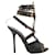 Sandalias de tacón tipo jaula con detalles de ojales en negro de Emilio Pucci Talla 38 Cuero  ref.1388636