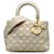White Dior Medium Lambskin Cannage Studded Supple Lady Dior Satchel Leather  ref.1388678