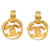 Gold Chanel CC Clip On Earrings Golden Gold-plated  ref.1388725