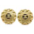 Gold Chanel CC Clip On Earrings Golden Gold-plated  ref.1388739