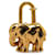 Goldener Hermès-Schlüsselanhänger mit Elefanten-Anhänger „Cadena“ Metall  ref.1388850
