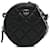 Pochette rotonda in caviale trapuntato Chanel CC nera con borsa a tracolla a catena Nero Pelle  ref.1388884