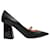 Black Rochas Leather Pointed-Toe Mary Jane Pumps Size 40  ref.1388902