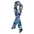 Hermès Lenço Twilly de seda Hermes azul marinho e multicolorido  ref.1388909