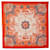 Orange Hermès Azulejos Silk Scarf Scarves  ref.1388933