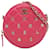 Rosa Chanel CC Lucky Charms – Runde Clutch aus gestepptem Lammleder mit Umhängetasche aus Kette Pink  ref.1388938