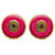 Boucles d'oreilles clips logo rond rose Hermès Cuir  ref.1388984