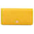 Portafoglio lungo caviale trapuntato Chanel CC giallo Pelle  ref.1389011