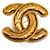 Broche acolchoado Chanel CC dourado Metal  ref.1389035