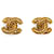 Clipe acolchoado Chanel CC dourado em brincos Banhado a ouro  ref.1389044
